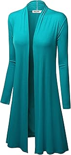 Cardigan long à manches longues et ouvert sur le devant pour femme