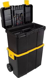 Boîte à outils portative empilable avec roulettes stalwart - 75-3042 - noir, jaune