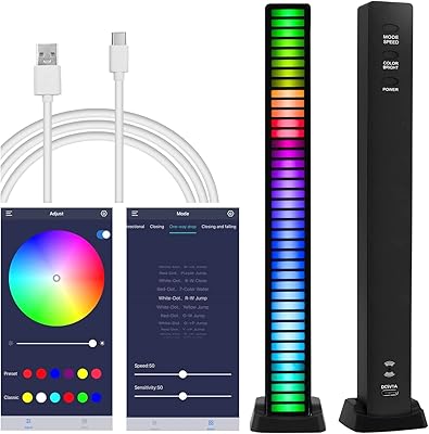 Lumière musicale farrobizz rvb, lumière led à commande vocale, lumière d'ambiance à contrôle