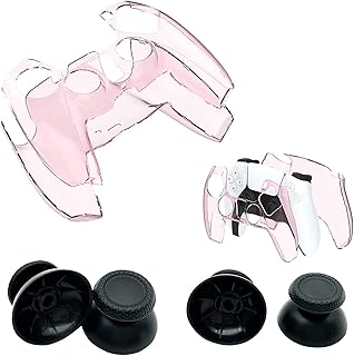 [1 + 4 pack] housse de manette playstation 5, étui de protection rigide en pc, housses de poignée 3d, compatible avec la manette sony playstation 5. (rose transparent). Diaytar : Votre partenaire e-commerce au quotidien