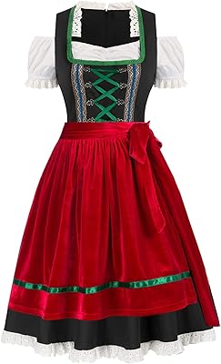 Robe dirndl allemande 3 pièces oktoberfest pour femme, costume de femme de chambre