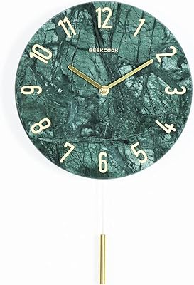Horloge murale silencieuse en marbre pour salon 12 pouces, horloges en marbre