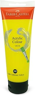 Peinture acrylique faber-castell, 120 ml, jaune, 378305