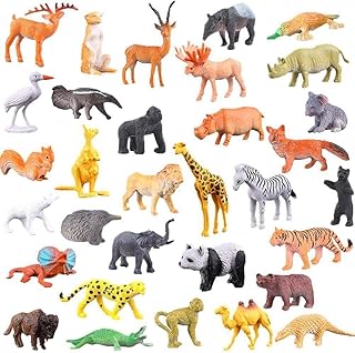 Ewanto 54 pièces mini figurines d'animaux de la jungle, ensemble de jouets