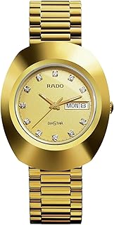 Montre à quartz suisse rado originale en acier inoxydable pour unisexe, jaune (r12393633)