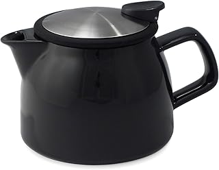 Théière en céramique forlife belle avec panier infuseur 470 ml noir