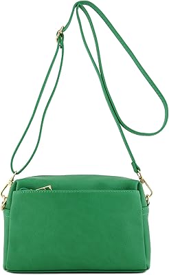 Petit sac bandoulière avec triple fermeture éclair, doré, taille unique, doré, taille unique
