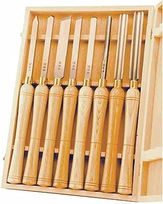 Jeu de ciseaux pour tour à bois psi woodworking lchs 8, 8 pièces