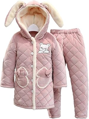 Pyjama chaud pour filles en hiver pour filles, pyjama épais, vêtements de costume
