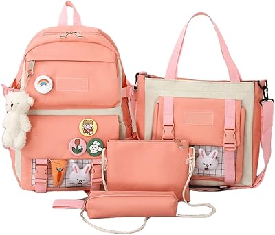 4 pièces kawaii mignon sacs à dos combo ensemble avec ours en peluche