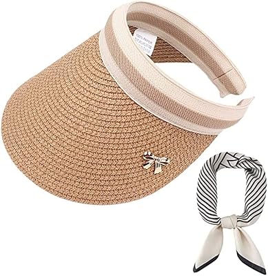 Chapeau de plage en paille pour femme avec large bord pour protection uv