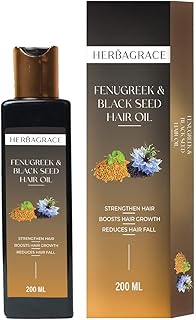 Huile capillaire herba grace au fenugrec et aux graines noires | pour cheveux sans frisottis ni pellicules, sans parabènes ni sulfates, huile capillaire pressée à froid pour hommes et femmes - 200 ml (paquet de 1). Diaytar Sénégal : Des promotions qui ont du sens