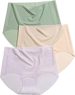 3 pièces sous-vêtements antibactériens taille haute sans couture en soie glacée ultra fine
