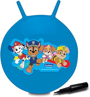 Balle rebondissante lexibuck paw patrol avec pompe manuelle incluse, plastique durable et sûr