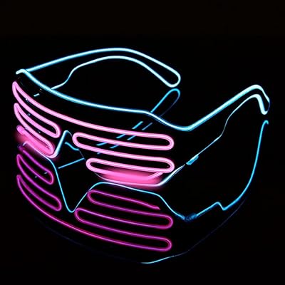 Lunettes lumineuses à led de beauté avec obturateur en fil de néon, lunettes