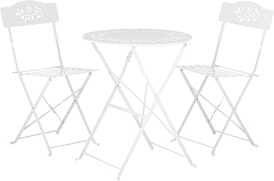 Ensemble bistro intérieur et extérieur 3 pièces alpine corporation, table et chaises