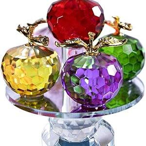 Figurine presse-papier pomme en cristal avec base rotative, ornement fait à la main, figurines de pomme en verre, idéales pour la décoration de table à la maison, souvenirs de mariage/cadeaux d'anniversaire. Toutes les catégories, tous les prix sur Diaytar