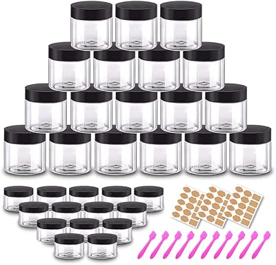 Récipients cosmétiques ronds simples potts avec couvercles 2oz 60ml | mini-récipients à échantillons