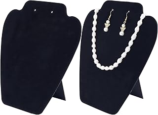Présentoir de bijoux en velours 2 pièces, porte-collier de boucle d'oreille noir 3d