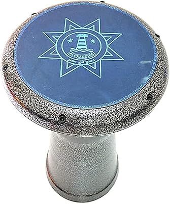 Tambour haut egypte darbouka, 430 mm, diamètre 270 mm, couleur dorée