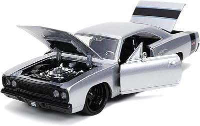 Jada toys big time muscle 1:24 1970 plymouth roadrunner silver diecast toy, jouets