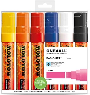 Ensemble de crayons de couleur acryliques moloto one for all, 6 couleurs primaires