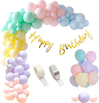Ensemble de ballons pastel multicolores propcycle pour décorations de fête, ballon joyeux anniversaire