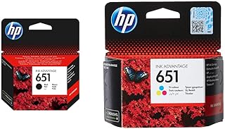 Cartouche d'encre noire originale hp 651 c2p10ae et hp 651 tricolore c2p11ae