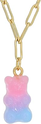Fashion box collier bella gummy bear, rose, bleu et or, taille unique, rose