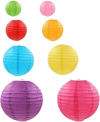 16 lanternes chinoises en papier colorées suspendues faites à la main pour festival, anniversaire, mariage et décoration de la maison. Découvrez le shopping sans frontières avec Diaytar Sénégal