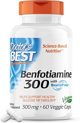 Doctor's best benfotiamine, sans ogm, végétalienne, sans gluten, sans soja, aide à maintenir