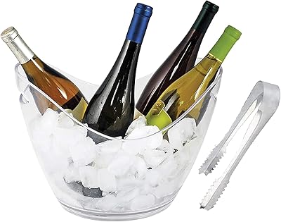 Grand seau à glace en plastique transparent 4 litres - idéal