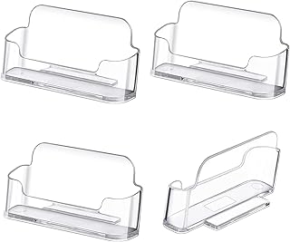 Porte-cartes de visite pour bureau 4 pièces en acrylique présentoir