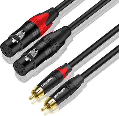 Câble audio dremic rca vers xlr 50 cm double prise mâle
