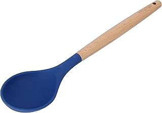 Cuillère de service en silicone royalford, manche en bois, couverts rf10648, batterie