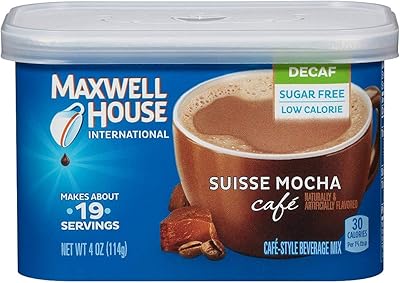 Mélange pour boisson au moka suisse sans sucre maxwell house international, pot
