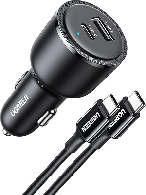 Câble de chargeur de voiture rapide ugreen 63w, adaptateur secteur usb double port