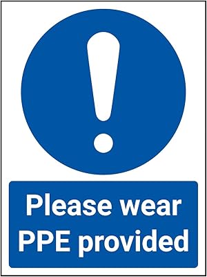 V safety hard plastic cv097an-r veuillez porter un epi taille 150 mm x