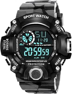 Marque acnos - montre numérique antichoc multifonction automatique 5 couleurs, bracelet militaire, montre de sport numérique résistante à l'eau pour hommes, enfants et garçons - montres pour hommes. Diaytar : Faites des achats intelligents en quelques clics