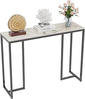 Table console d'entrée en marbre : table de couloir en pierre frittée brillante