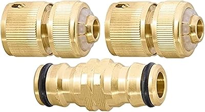 Kit de connecteurs de tuyau palisade 1/2" avec adaptateur, 2 connecteurs, aquastop, laiton