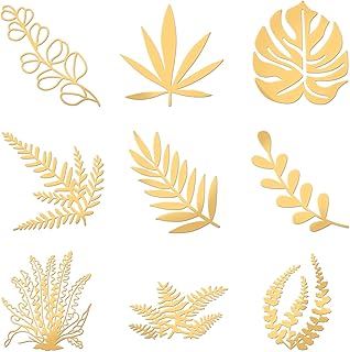Olicraft 9 pièces autocollants auto-adhésifs à motif de feuille d'or pour la fabrication