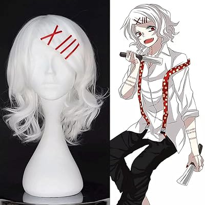 Perruque anime cosplay pour tokyo ghoul suzuya juuzou, pour fête d'halloween, jeu