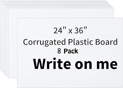 8 panneaux de jardin en plastique ondulé, panneau d'affichage de 24 x 36 pouces pour vente de garage, immobilier, feuilles de portes ouvertes (épaisseur 4 mm). Achetez en toute sérénité sur Diaytar