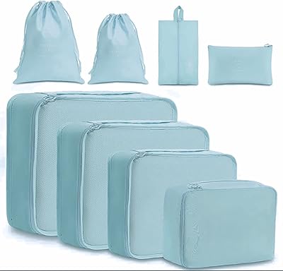 Cubes d'emballage de bagages, 8 ensembles de cubes d'emballage, sacs de rangement