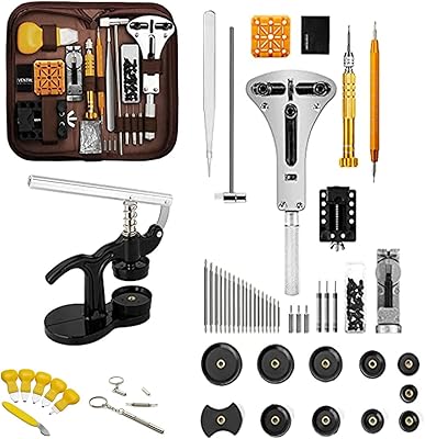 Kit d'outils de réparation de montre 166 pièces + ensemble de presse