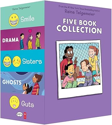 Coffret de la collection raina telgemeier (sourire drame sœurs fantômes guts)