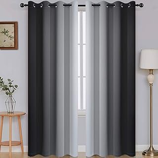 Rideaux occultants simples pour chambre à coucher dans des couleurs dégradées du noir