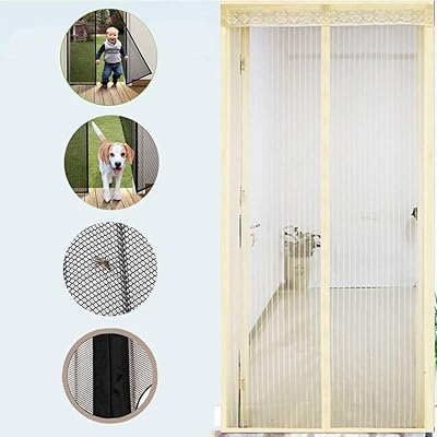 Porte moustiquaire magnétique à rayures super silencieuses cryptage bande magique élevée grille