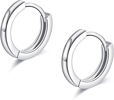 Hn petites boucles d'oreilles huggie hoop en argent sterling pour cartilage, petites boucles